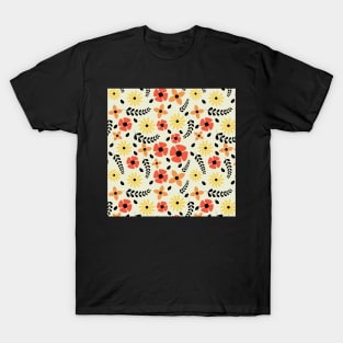 Flower and leaves pattern T-Shirt